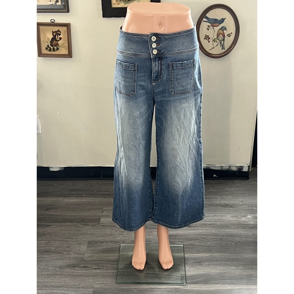 Pilcro and the Letterpress Light Wash Wide-Leg Denim Jeans Size 29
